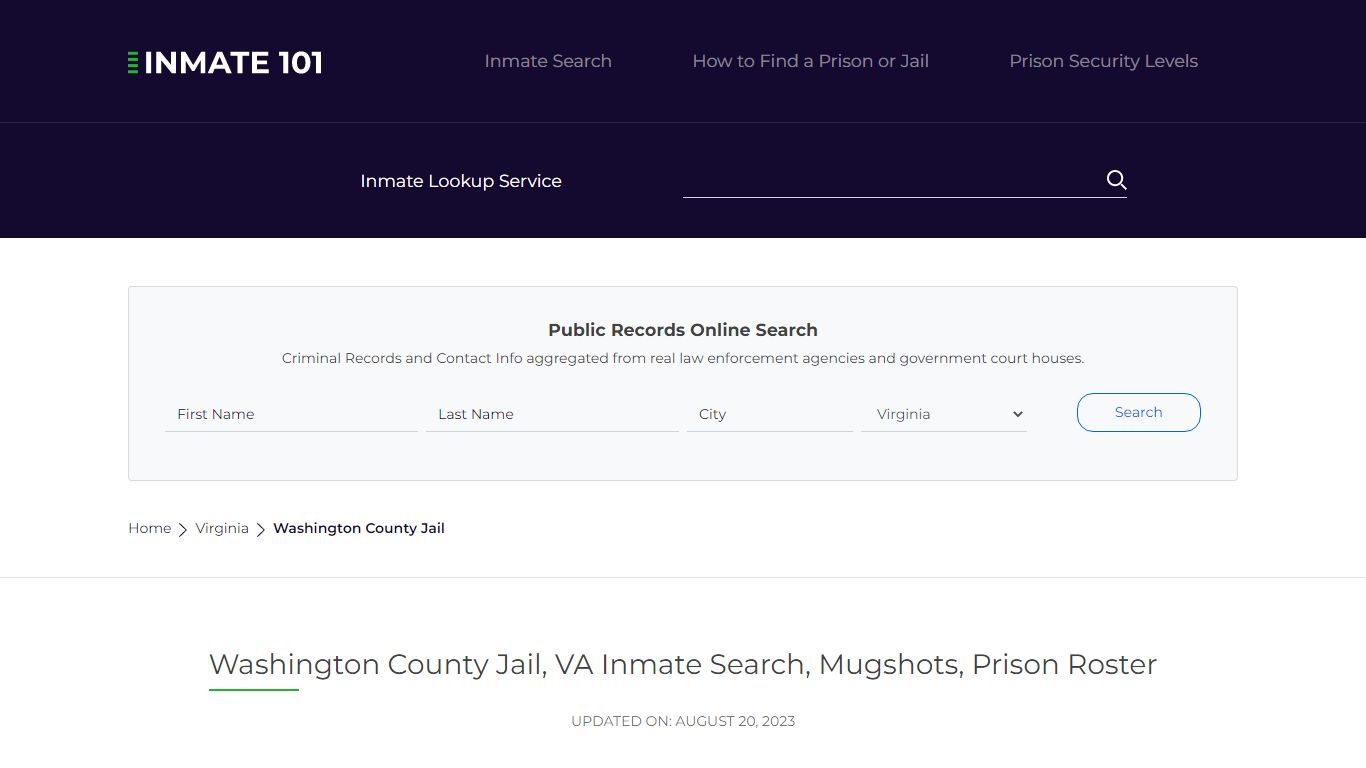 Washington County Jail, VA Inmate Search, Mugshots, Prison Roster